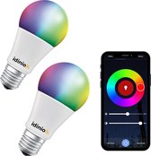 IDINIO WIFI Smart lampen E27 met app - Color + white - Dimbaar - 2 x slimme RGBW lamp