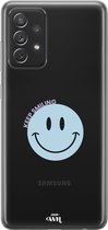 xoxo Wildhearts case voor Samsung A72 – Smiley Blue - Samsung Transparant Case