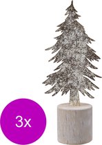 Decoris Boom Sneeuw - Kerstboom - 3 x 10x6x24 cm Wit