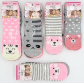 Meisjes sokken 5 paar kindersokken katoenen sokken antislipzool dierenpatroon maat 23-26