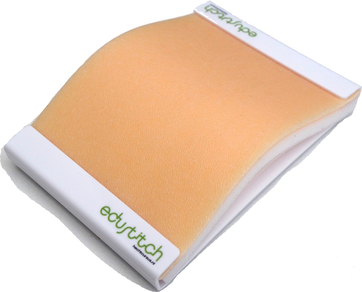 Goedkoopste EduStitch - Hechtpad met houder - PRO - leer zelfstandig hechten - leren hechten - kunsthuid - chirurgische vaardigheden - hechtset - hechtmateriaal - professional - transcutaan en intracutaan
