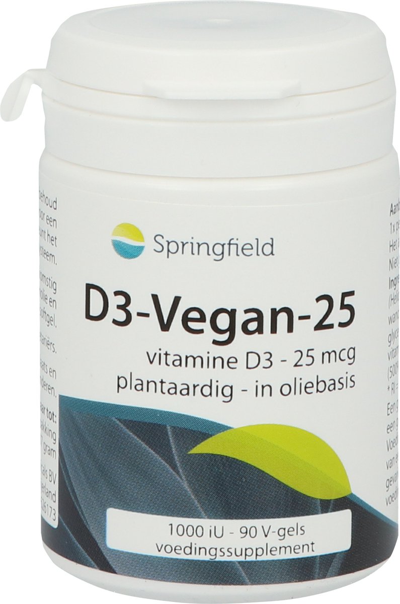 Springfield D3-Vegan-25 - 90 vegisoftgels - Vitamine D