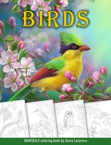 Birds Grayscale Coloring Book - Alena Lazareva - Kleurboek voor volwassenen