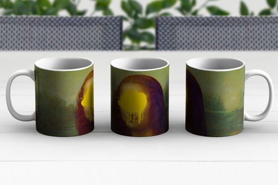Tasse - Tasse à café - Mona Lisa - Da Vinci - Jaune - Tasses - 350 ML - Tasse - Tasses à café - Tasse à thé - Décoration Sinterklaas - Cadeaux pour enfants - Cadeaux chaussures Sinterklaas
