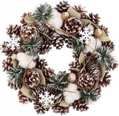 Witte Kerstkrans - Christmas wreath 32CM natuurlijke materialen