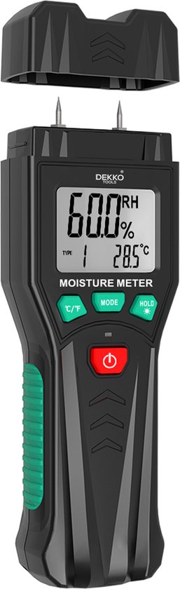 Dekko Tools Digitale Vochtmeter voor vochtigheid en tempratuurmeter - hygrometer Incl. Batterij
