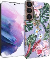 iMoshion Design voor de Samsung Galaxy S22 hoesje - Jungle - Groen / Roze