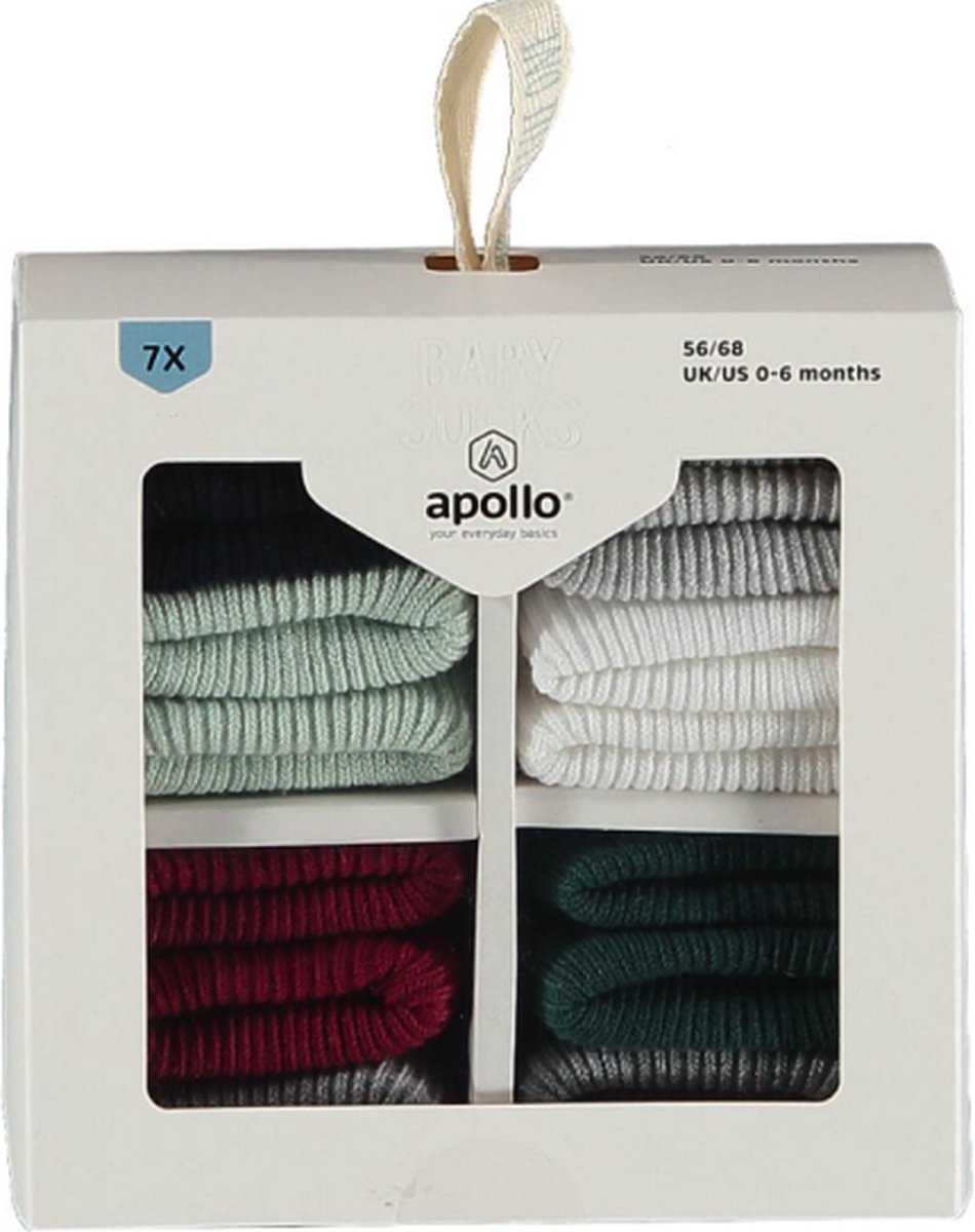 Goedkoopste Apollo - Sokken baby - Set van 7 paar - 6/12 maanden - in cadeauverpakking