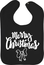 Kerstmis - slab - Merry Christmas - slabbetjes - kerst - slabber - baby - drukknoop - stuks 1 - zwart
