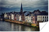 Skyline van de huizen in Maastricht Poster 90x60 cm - Foto print op Poster (wanddecoratie woonkamer / slaapkamer) / Europese steden Poster