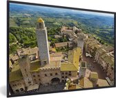 Fotolijst incl. Poster - San Gimignano van bovenaf bij Toscanië in Italië - 60x40 cm - Posterlijst