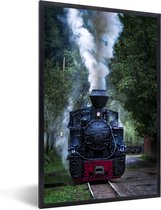 Fotolijst incl. Poster - Een stoomlocomotief in de groene bossen - 40x60 cm - Posterlijst