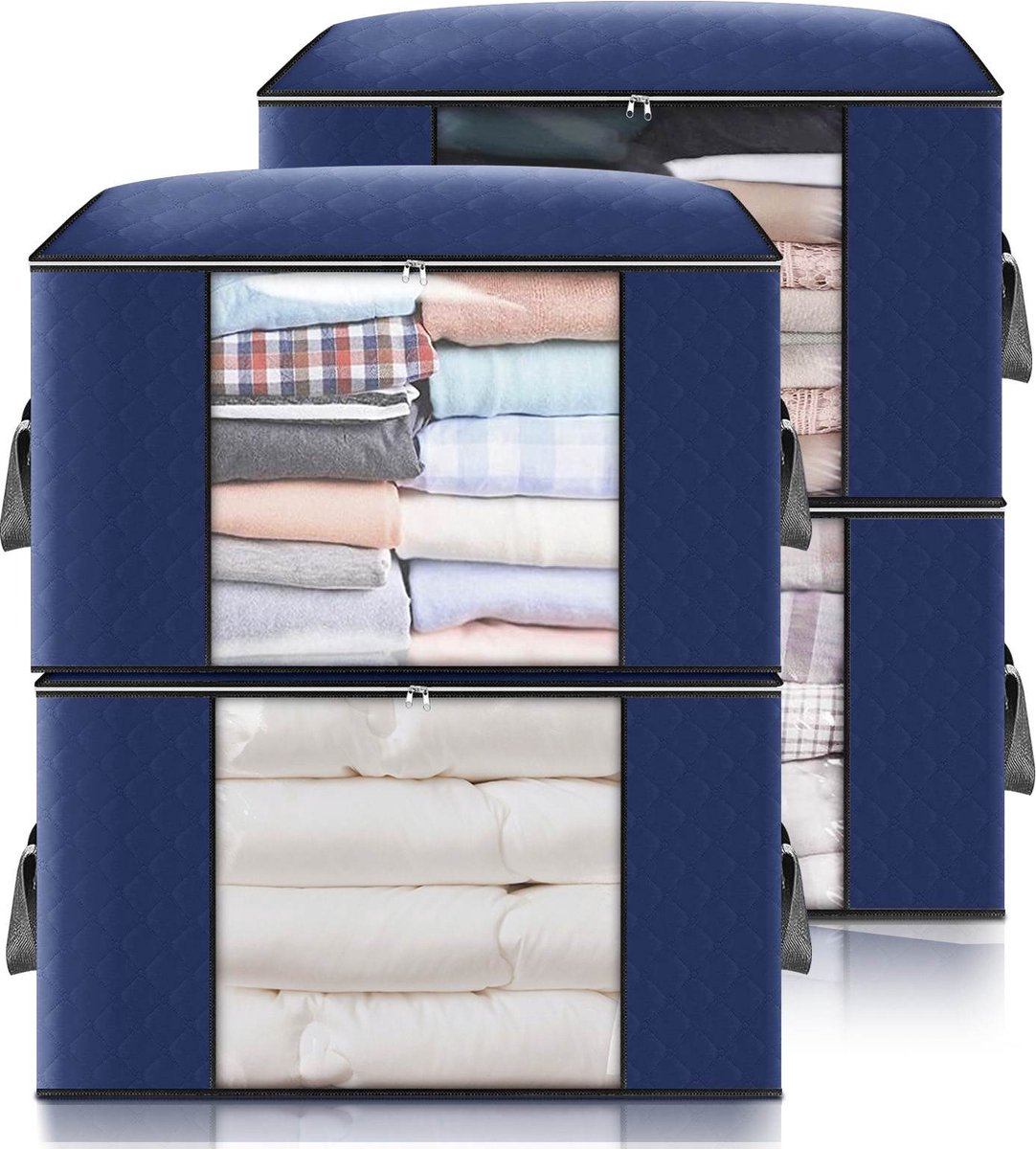 Opbergtas-Kleding Opslag in Kast-Organizer Box-Kleding Sorteren-4 Stks/set-Blauw