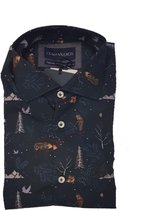 Compañeros shirt lange mouw donkerblauw rendier print