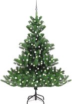 Huis en Tuin Depot Kunstkerstboom Nordmann Met Led'S En Kerstballen 240 Cm Groen