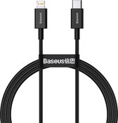 Baseus Lightning Snellader 20W - USB-C to LIGHTNING 20W - Lightning Kabel - Snellader Lightning - 1 Meter - Zwart