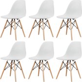Eetkamerstoelen - Set van 6 kuipstoelen - Wit - Kuipstoel - Eetkamerstoel - Eetkamerstoelen - Kuipstoelen - industriële eetkamerstoelen - keuken stoel - keukenstoelen - design stoel - woonkamer stoel -  woonkamer stoelen