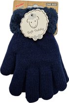 Antonio Glove Kids - Gant en maille fine - Bleu Marine - Couleur unie - Taille unique - Warm Fluffy Winter Glove Kids