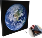 Akoestische Panelen - Geluidsisolatie - Akoestisch Wandpaneel - Wanddecoratie - Schilderij - 50x50 cm - Satellietbeeld van de aarde met wolken - Geluidsdemper - Isolatie platen