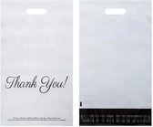 Verzendzak | Wit | Zwart | Thank You! | 25 stuks | 26 x 37CM | Verzendzakken | Verzendzakken voor kleding/webshop | Verzendzakken plastic | Verzendenveloppen | Poly mailer | Koerie