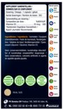 Achterkant van de verpakking van Lucovitaal Vitamine D3 capsules, met ingrediënten, allergenen en instructies.