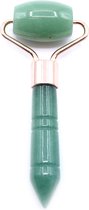 Jade Mini Gezichtsroller- Face Roller - 9x4x1.5cm - Edelsteen - Met 100% Katoenen Etui