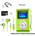Hewec MP3 speler FM display 4GB - Groen