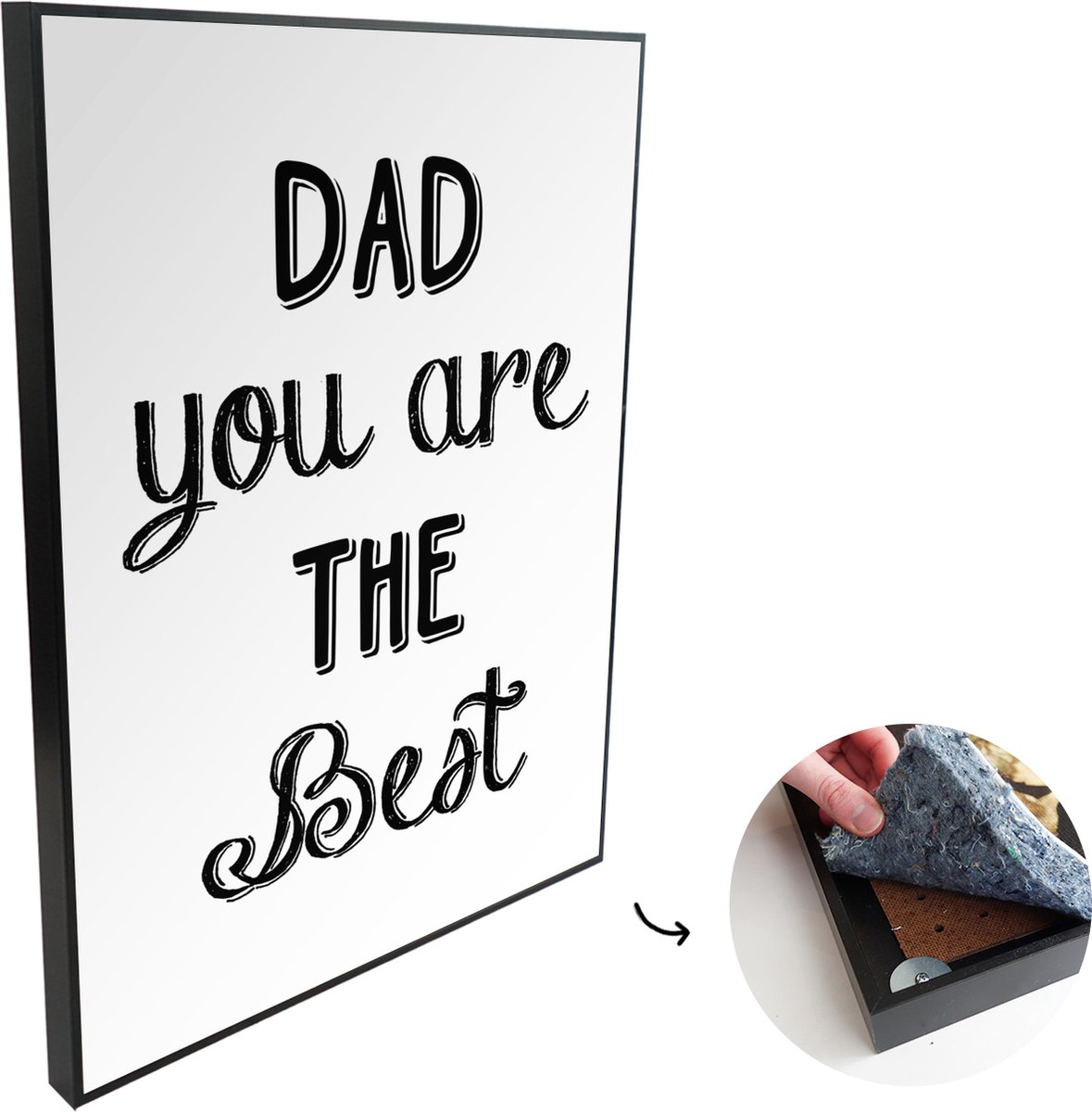 Akoestische Panelen - Geluidsisolatie - Akoestisch Wandpaneel - Wanddecoratie - Schilderij - 60x90 cm - Quotes - Dad you are the best - Spreuken - Papa - Geluidsdemper - Isolatie platen - Studio Schuim