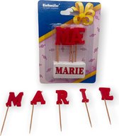 Namen Kaarsjes - Letter Kaars - Kaarsje Met Je Naam - MARIE - Rood - Verjaardag Kaarsje Naam MARIE