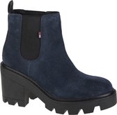 Tommy Hilfiger Essential Suede Mid Heel Boot EN0EN01093-C87, Vrouwen, Marineblauw, Chelsea laarzen, maat: 41