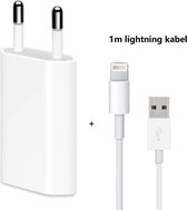 iPhone USB-lichtnetadapter van 5 W met 1 meter iPhone lightning Opladerkabel - geschikt voor iPhone, Apple Watch (exclusief Apple Watch 7-serie), iPad mini en iPod - 1m