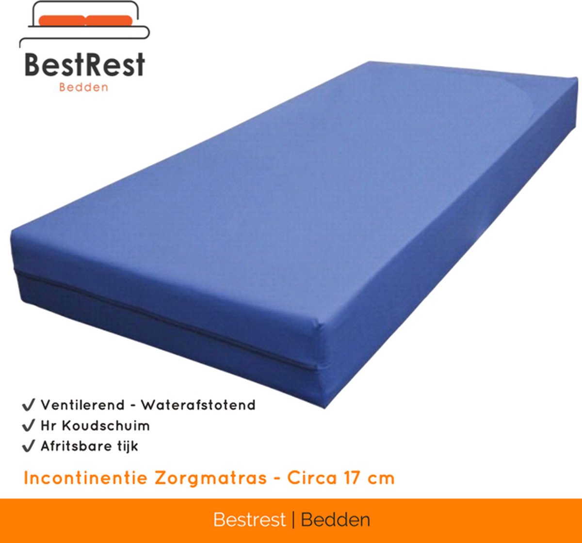 Zorgmatras Incontinentie - Waterdicht - Koudschuim Hybride - ca 17cm dik - 150x200cm