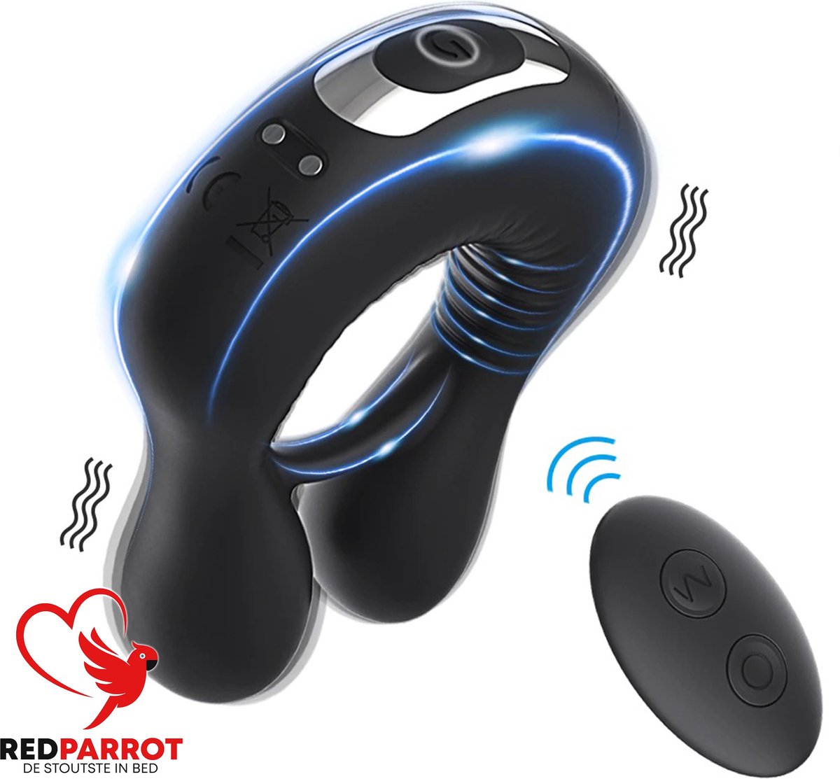 Goedkoopste Vibrerende Cockring Deluxe PRO inclusief afstandsbediening | Flexibele Cock ring voor grote en kleine penis | Masturbator | Zeer luxe uitvoering | Oplaadbaar | 10 Vibratiestanden