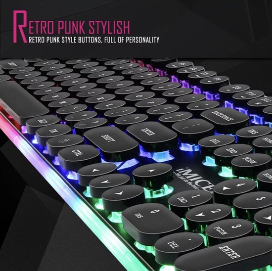 Imice Clavier gaming AK-600, Clavier mécanique rétroéclairé RGB