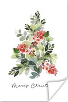 Poster Kerstboom - Quote - Waterverf - 20x30 cm - Kerstmis Decoratie - Kerstversiering - Kerstdecoratie Woonkamer - Kerstversiering - Kerstdecoratie voor binnen - Kerstmis