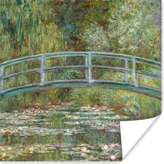Poster De Japanse brug en waterlelies - Claude Monet - 30x30 cm