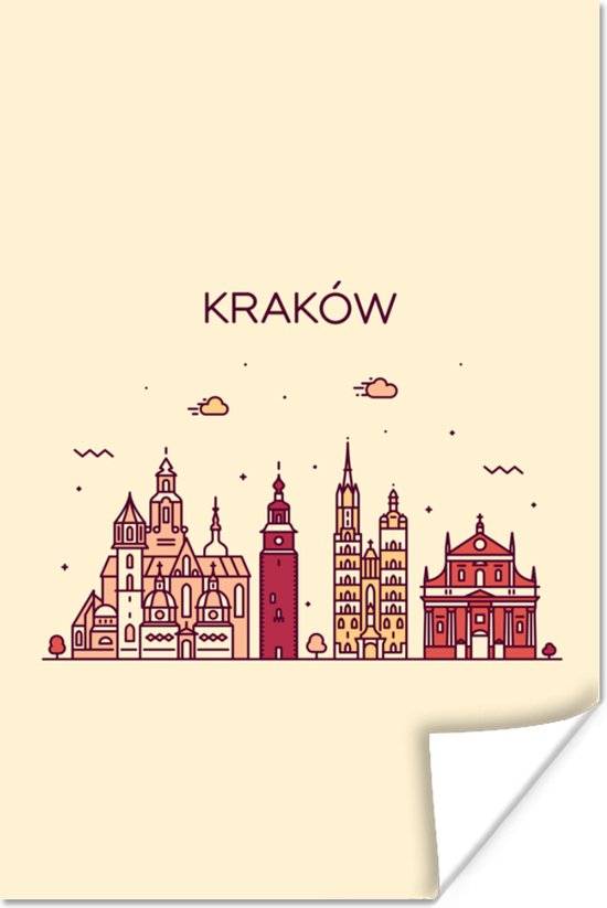 Poster Polen - Skyline - Krakau - 60x90 cm