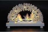 Verlichte Kerstdecoratie voor binnen - Houten Rendieren - 8 LED's - Warm Wit - 21cm hoog
