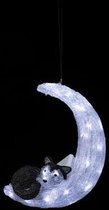Acryl Kerstfiguur - Maanverlichting op batterijen - 40 LEDs - lengte 36,5 x breedte 16,5 x hoogte 24,5 cm