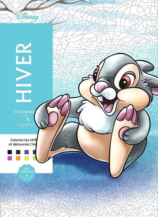 Coloriages Mystères Disney Hiver - Livre de coloriage couleur par numéro  pour adultes