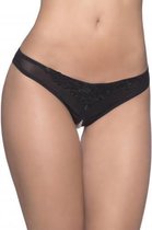Kanten String Met Open Kruisje En Parels