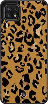 Samsung A22 5G hoesje - Jungle wildcat | Samsung Galaxy A22 5G case | Hardcase backcover zwart