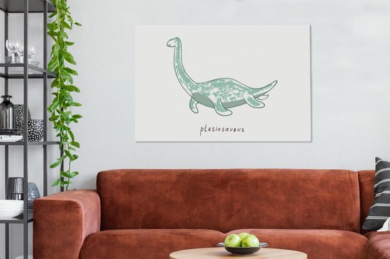 Toile Peinture Chambre d'Enfant - Plésiosaurus - Dinosaurus - 120x80 cm - Décoration murale