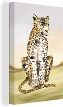 Tableau sur toile Animaux - Jungle - Léopard - 60x90 cm - Décoration murale