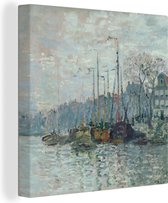 Canvas Schilderij Zaandam de dijk - Claude Monet - 50x50 cm - Wanddecoratie
