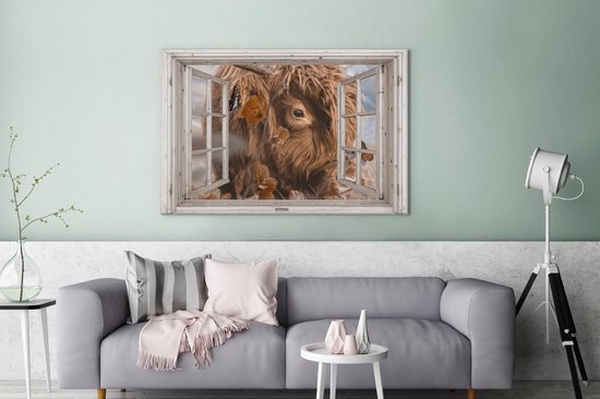 Décoration murale - Highlander écossais - Voir à Travers - Insectes - Peinture sur Toile - 120x80 cm