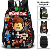 Gift Land® Roblox rugzak/ boekentas- Kinder rugtas - Blauw Schooltas - dubbel zijdige afbeeldingen- 16 liter - 3 ritsvakken