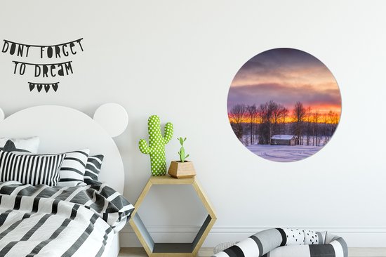 WallCircle - Cercle mural - Cercle mural - Twilight Lowlands en Suède - Aluminium - Dibond - 60x60 cm - Intérieur et extérieur