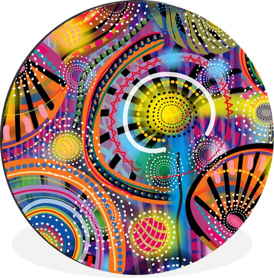 Wall Circle - Wall Circle - Formes - Art - Motifs - Psychédélique - Aluminium - ⌀ 140 cm - Intérieur et extérieur