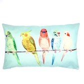 Kussenhoes Lovely Birds | Vogels | Tak | Lichtblauw | 30 x 50 cm | Exclusief binnenkussen